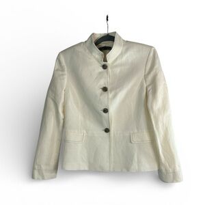 Isabella DeMarco Ivory Linen Blazer NWT Size 12 Tailored Career Wedding Jacket